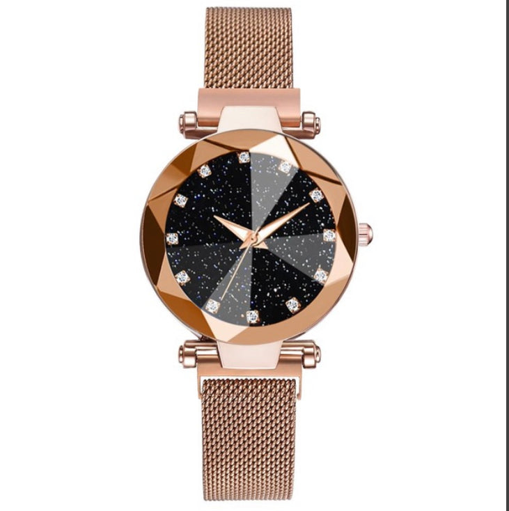 Rose Gold Jewel Tone Rhinestone Watch