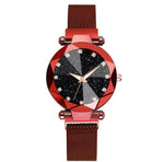 Red Jewel Tone Rhinestone Watch