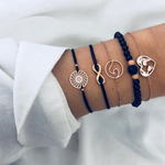 Black Infinity Boho Bracelet Set