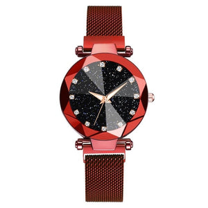 Red Jewel Tone Rhinestone Watch