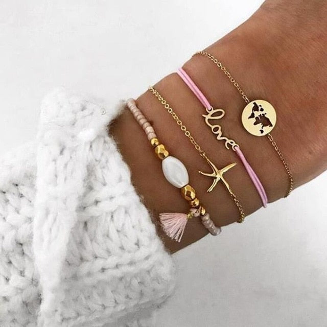 Pink Love Boho Bracelet Set