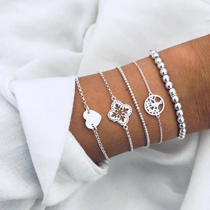 Lotus Heart Boho Bracelet Set