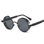 Black Steampunk Round Sunglasses