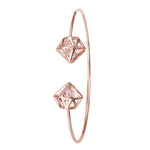 Geometric Rose Gold Bangle With Rhinestones